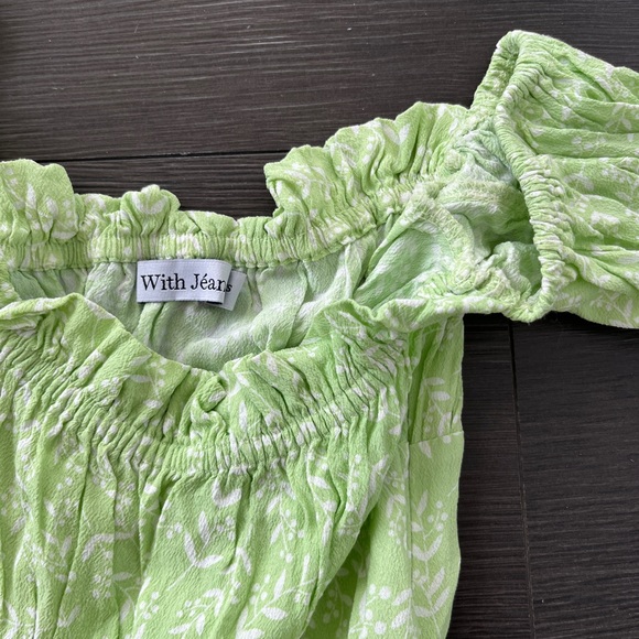 With Jean green floral mini dress - Picture 3 of 6